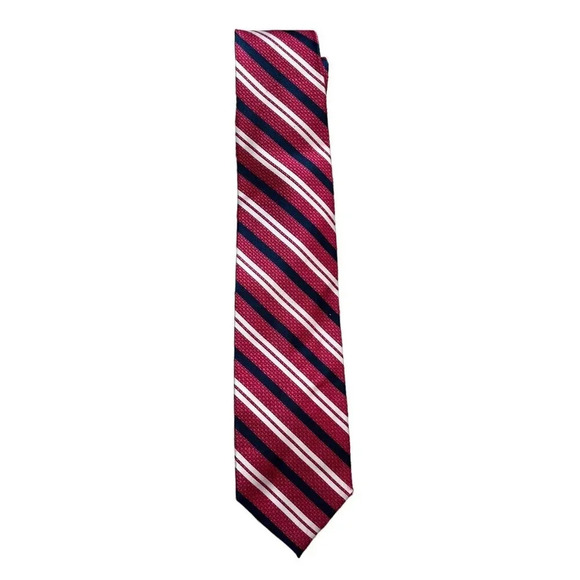 Beau Brummel Soho Pink Striped Silk Tie - Picture 1 of 3